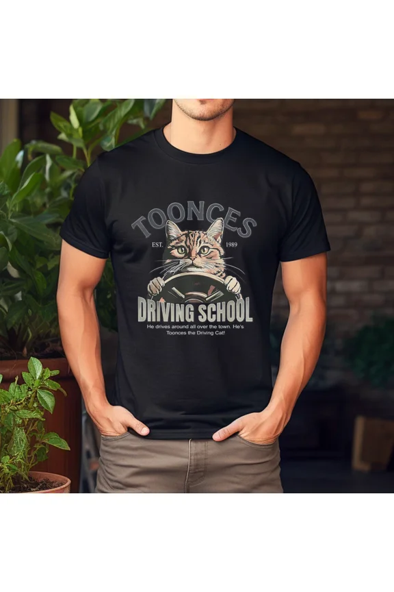 Driving School Established 1989 Feline Driver Retro Humor Unisex T-Shirt, up to size 5XL