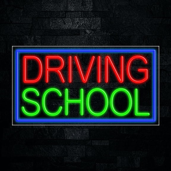 Driving School LED Neon Sign 33"L x 18"H #31694