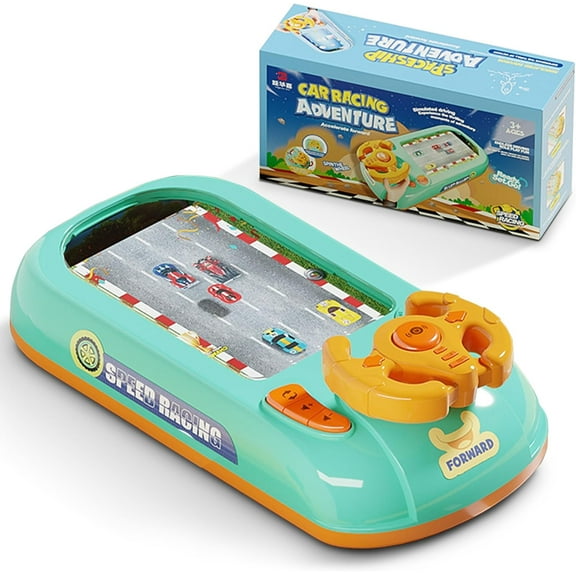 Driving Simulator for Kids, Simulation Steering Car Racing Adventure Toy with Steering Wheel, Steering Wheel Toy with Music and Vehicle Sound Effects, Driving Games for Boys Girls Ages 3＋