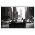 thumbnail image 1 of Driving in the Rain NYC Canvas Elegant Photography by Art Remedy, White Frame, 45 x 30, 1 of 7