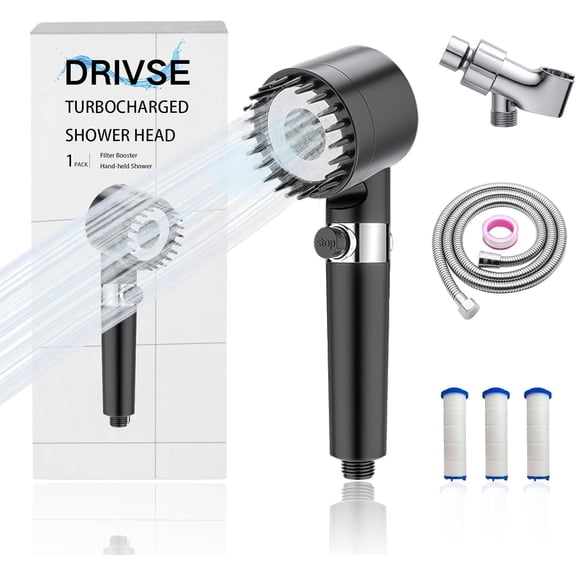 Drivse Showerhead, Drivse Filtered Shower Head With Handheld, High Pressure Handheld Hydrojet Nozzle Kit with Water Filter, Fits for Men, Women, Children and Pets. (Showerhead)