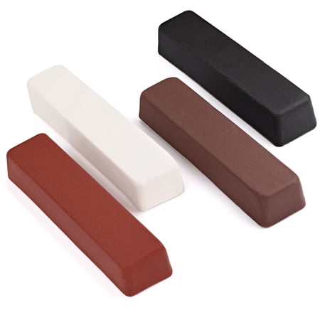 Drixet 4 Piece Polishing, Buffing & Cutting Compound Kit - Set Includes: Black Emery, Brown Tripoli, White Diamond & Red Rouge 4 Oz. Compounds