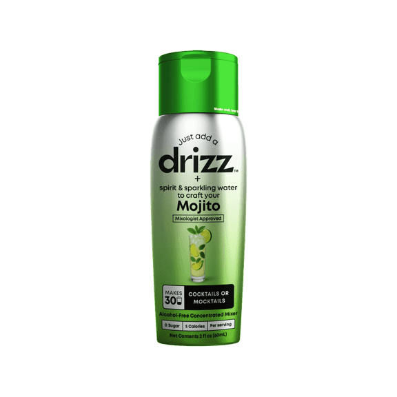 Drizz Mojito Mixer Drops  Zero Sugar Cocktail & Mocktail Mix, 2 fl oz (60 mL) Bottle
