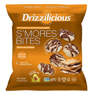 Drizzilicious S'mores Mini Rice Cake Gluten Free Bites, 0.74 oz