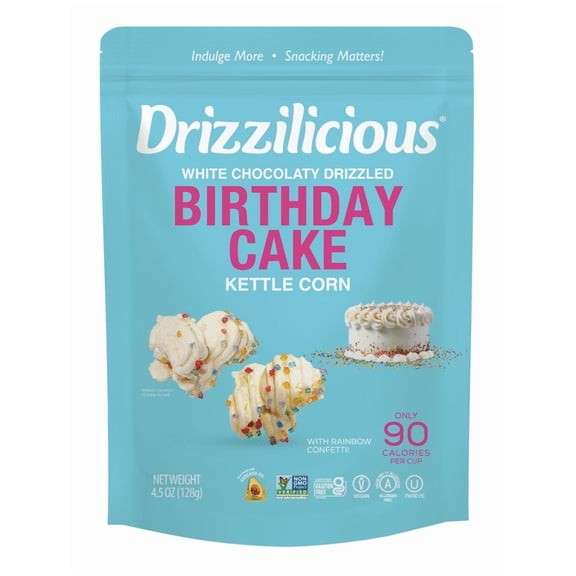 Drizzilicious Birthday Cake Kettle Corn Popcorn, 4.5 oz