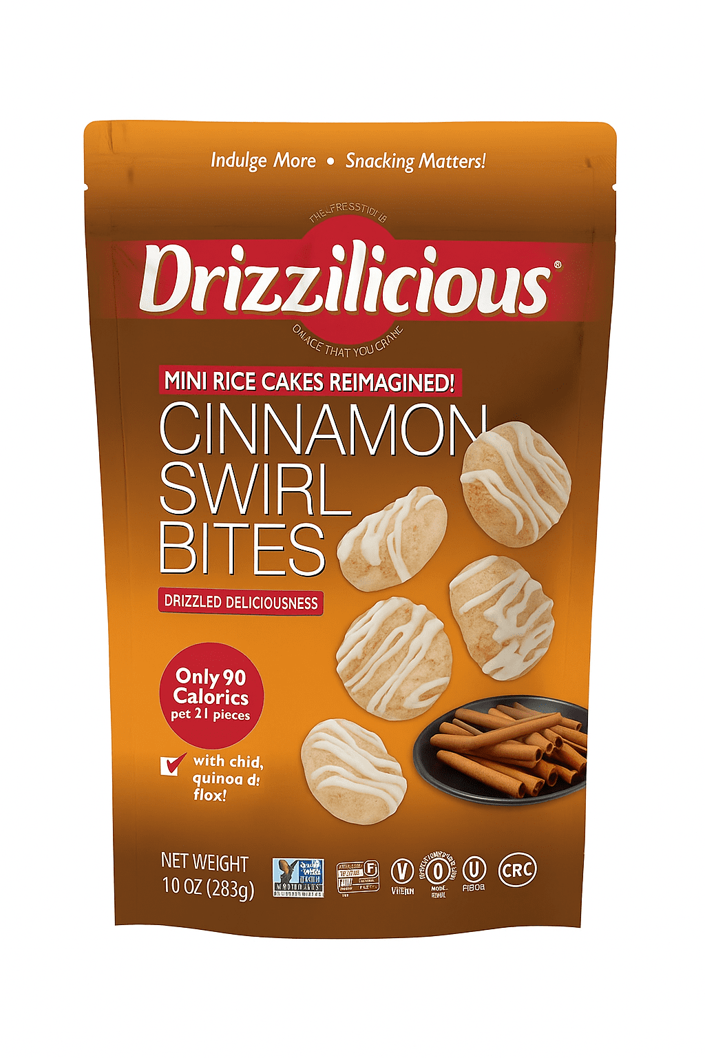 Drizzilicious Cinnamon Swirl Mini Rice Cakes, 10 oz. - Walmart.com
