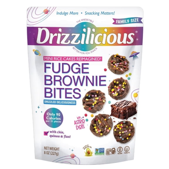 Drizzilicious Fudge Brownie Mini Rice Cake Bites, 8 oz.