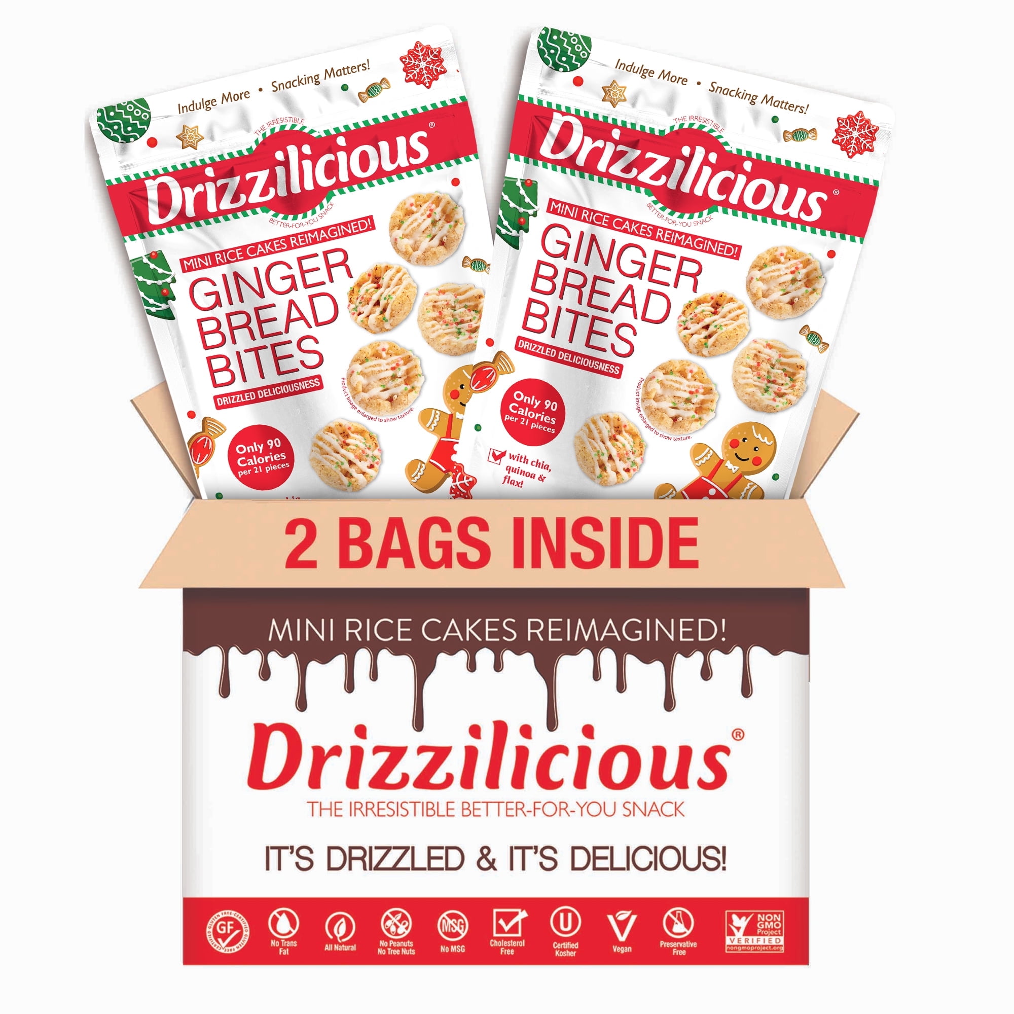 Walmart promo code:  Walmart Black Friday Deals 2025 - Drizzilicious Mini Rice Cakes, Gingerbread Flavored Rice Cake Gluten Free Snacks, Rice Crisps 2-Pack