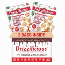 Drizzilicious Mini Rice Cakes, Gingerbread Christmas Candy Rice Cake Gluten Free Snacks, Rice Crisps 2-Pack