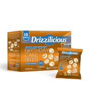 Drizzilicious Mini Rice Cakes, Birthday Cake Flavored Rice Cake Gluten Free Snacks, Rice Crisps 10-Pack