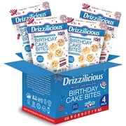 Drizzilicious Mini Rice Cakes, Birthday Cake America’s 250th Anniversary Edition, Gluten Free Rice Crisps Snacks, 4-Pack