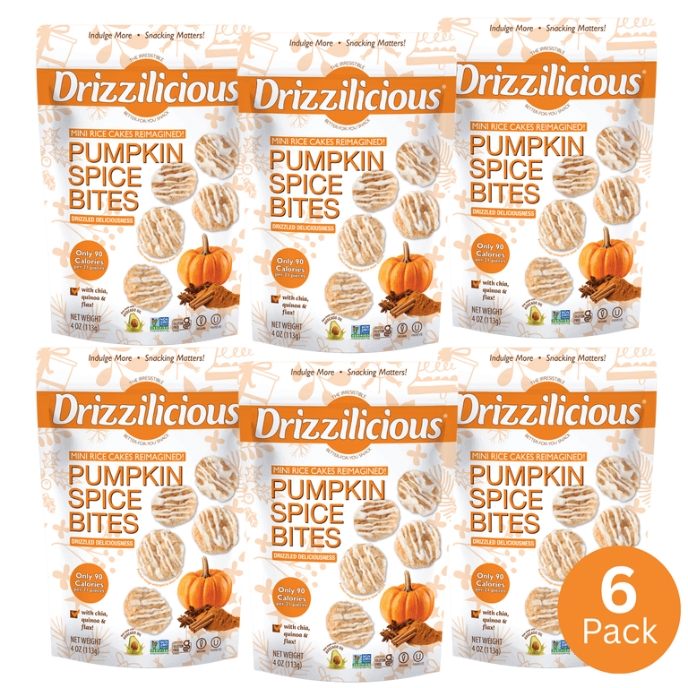 Drizzilicious Mini Rice Cakes, Pumpkin Spice Flavored Rice Cake