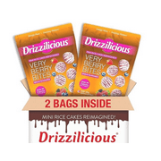Drizzilicious Mini Rice Cakes, Very Berry Flavored, 2 Pack, 4oz, Vegan, Non-GMO, Gluten Free, Allergen Free, Kosher, 90 Calories per Serving