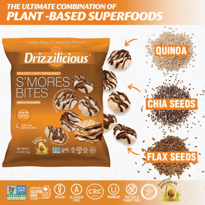 Drizzilicious S'mores Mini Rice Cake Gluten Free Bites, 0.74 oz