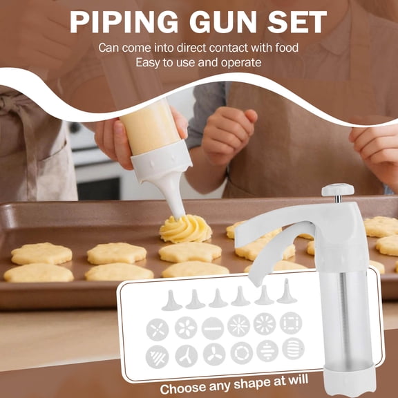 Drmagihm 19-Piece Cookie Press Gun Kit, DIY Spritz Cookie Maker with 12 Discs & 6 Piping Tips, Cake Decorating Tool for Birthday & Daily Baking