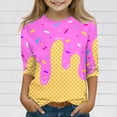 thumbnail image 1 of Drmagiyhm 3/4 Sleeve T Shirts for Girl Size 10-12 Cute Ice Cream Graphic Tshirt Casual Loose Crewneck Shirt Girls Beach Ice Cream Tops, Tees & Blouses Hot Pink 11-12 Years, 1 of 5