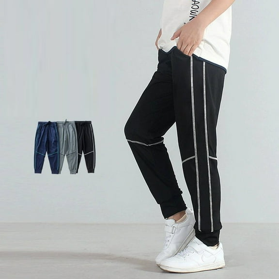 Drmagiyhm Boys Sweatpants Size 10-12 Casual Lightweight Baggy Pants Elastic Waist Joggers Athletic Sweat Pants Loose Fit Trousers with Pocket Black 12-14 Years
