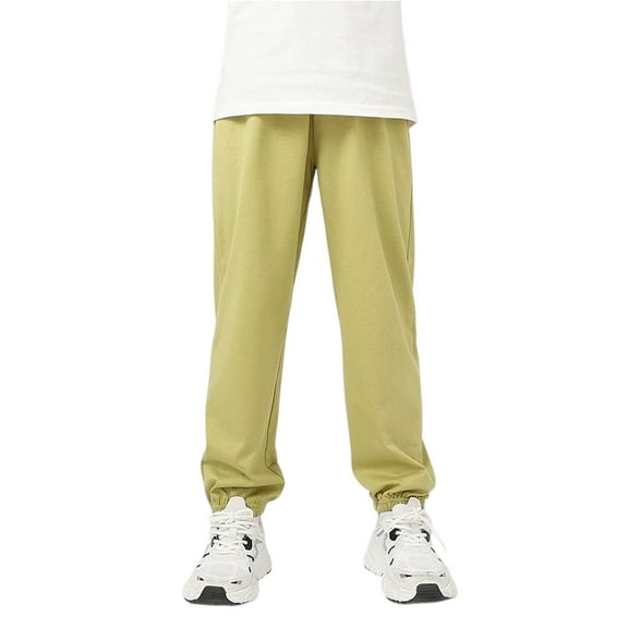 Drmagiyhm Boys Sweatpants Size 10-12 Casual Lightweight Baggy Pants Elastic Waist Joggers Athletic Sweat Pants Loose-Fit Trousers with Pocket Fluorescent Green 12-14 Years