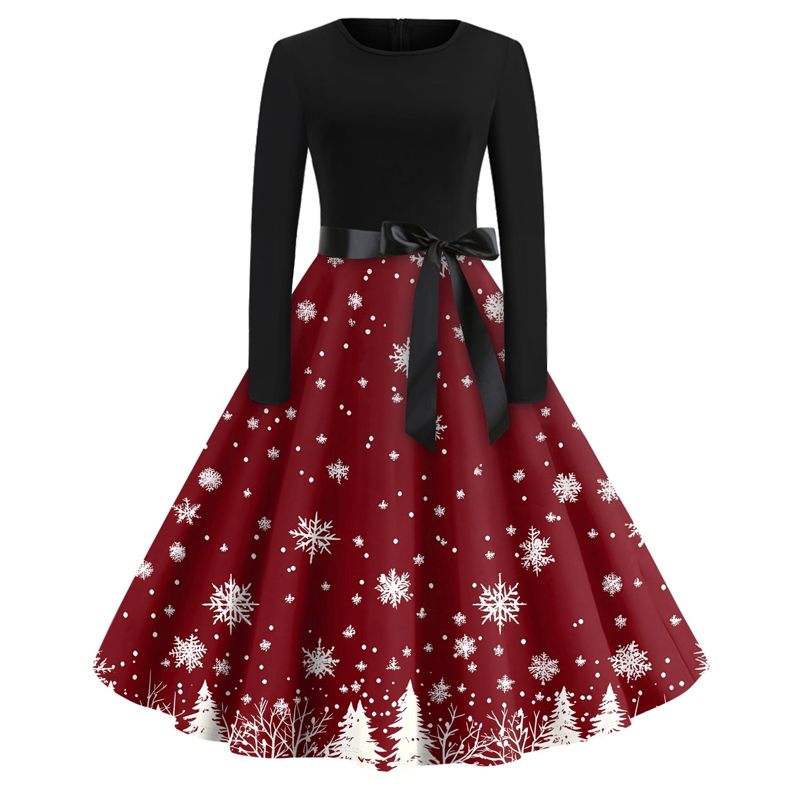 1950s holiday dresses my outfit! : r/VintageFashion There are 5 sizes (S/M/L/XL/XXL) available Christmas Swing Dress For Women