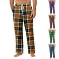 thumbnail image 1 of Drmagiyhm Cotton Pajama Pants Men Fuzzy Christmas Print Lounge Pants Autumn Big and Tall Pajama Bottoms Lazy One Sleep Pants Wide Legs Elastic Waist Plaid Casual Pant M, 1 of 5