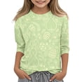 thumbnail image 1 of Drmagiyhm Easter Shirts for Girl Size 10-12 Casual Bunny and Egg Print Shirts Trendy Cute 3/4 Sleeve T-Shirts Girl Funny Crewneck Tops, 1 of 4