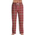 thumbnail image 1 of Drmagiyhm Flannel Pajama Pants Men Cute Christmas Print Lounge Pants Autumn Big and Tall Pj Pants Cotton Sleeping Pants Wide Legs Elastic Waist Red Plaid Holiday Pant S, 1 of 5