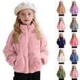 thumbnail image 1 of Drmagiyhm Fleece Jacket Girls Fall Winter Sherpa Jackets Warm Sweatshirt Coat Fuzzy Fleece Zipper Jacket Plus Size Winter Coat Blue 7-8 Years, 1 of 4