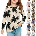 thumbnail image 1 of Drmagiyhm Girl's T-Shirts Size 10-12 Casual Crewneck Floral Print Shirts Trendy Basic Long Sleeve T-Shirts Girl Comfy Tops 4-5 Years Gray, 1 of 5