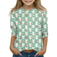 thumbnail image 1 of Drmagiyhm Girls Easter Shirts Size 10-12 Cute Bunny and Egg Print T Shirt Casual Trendy Crewneck Shirts Girls Funny Egg Graphic Tees, 1 of 4