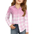 thumbnail image 1 of Drmagiyhm Girls Long Sleeve Button Down Shirts Size 10-12 Long Sleeve Shirts french toast Uniform Shirts Casual Uniform Top Golf Button Tshirts Pink 9-10 Years, 1 of 4