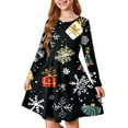 thumbnail image 1 of Drmagiyhm Girls Long Sleeve Skater Dress Size 10-12 Party Christmas Crew Neck Dresses Twirly Chiffon a Line Dress Autumn Twirly Skater Dresses 7-8 Years, 1 of 4