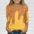 thumbnail image 1 of Drmagiyhm Girls T Shirts Size 10-12 Cute Crewneck Shirts Ice Cream Graphic T Shirts Casual Stretchy Kids Beach 3/4 Sleeve Tops, Tees & Blouses Earthy Yellow 7-8 Years, 1 of 5
