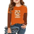 thumbnail image 1 of Drmagiyhm Halloween Shirts for Girl Size 10-12 Cute Long Sleeve Floral Print T-Shirts Casual Crewneck Shirt Little Girl Fall Blouses Tops, Tees & Blouses 5-6 Years Light Brown, 1 of 5