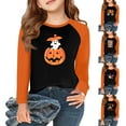 thumbnail image 1 of Drmagiyhm Halloween Shirts for Girls Size 10-12 Cute Crewneck Shirts Floral Print Tshirt Long Sleeve Mardi Gras Little Girl Fall Blouses Tops, Tees & Blouses Black 11-12 Years, 1 of 6