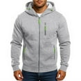 thumbnail image 1 of Drmagiyhm Light Gray Fleece Jacket Men Hooded Fleece Jacket Warm Jacket Fleece Lined Zipper Hoodies Lightweight Winter Coats XL, 1 of 4
