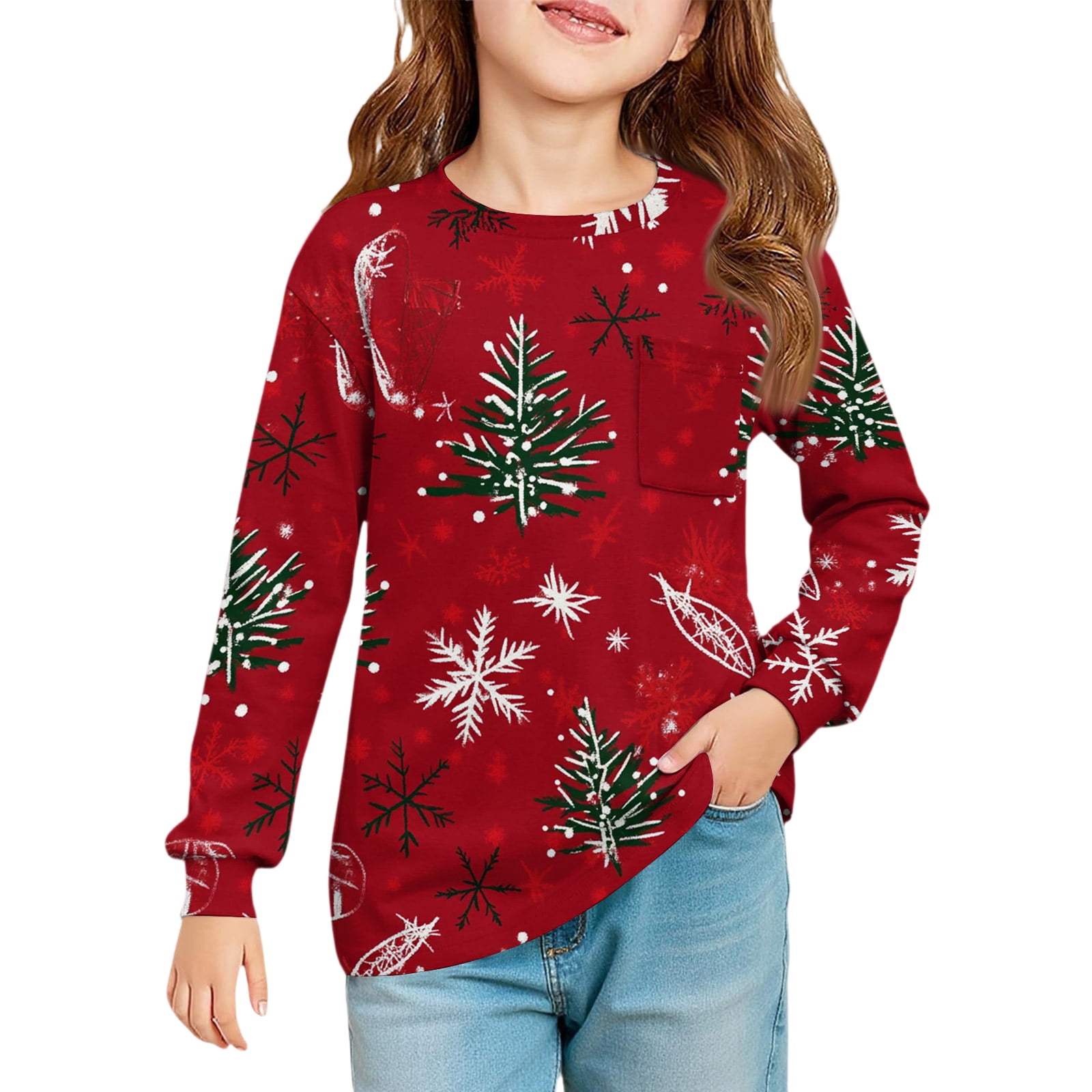 Haut Fille Lands' End Taille 10/12 - Motif Graphique Séquence - Occasion Très Bon État