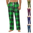 thumbnail image 1 of Drmagiyhm Men Pajama Pants Cute Christmas Print Lounge Pants Autumn Big and Tall Pajama Bottoms Fleece Sleep Pants Wide Legs Elastic Waist Red Plaid Casual Pant XL, 1 of 5