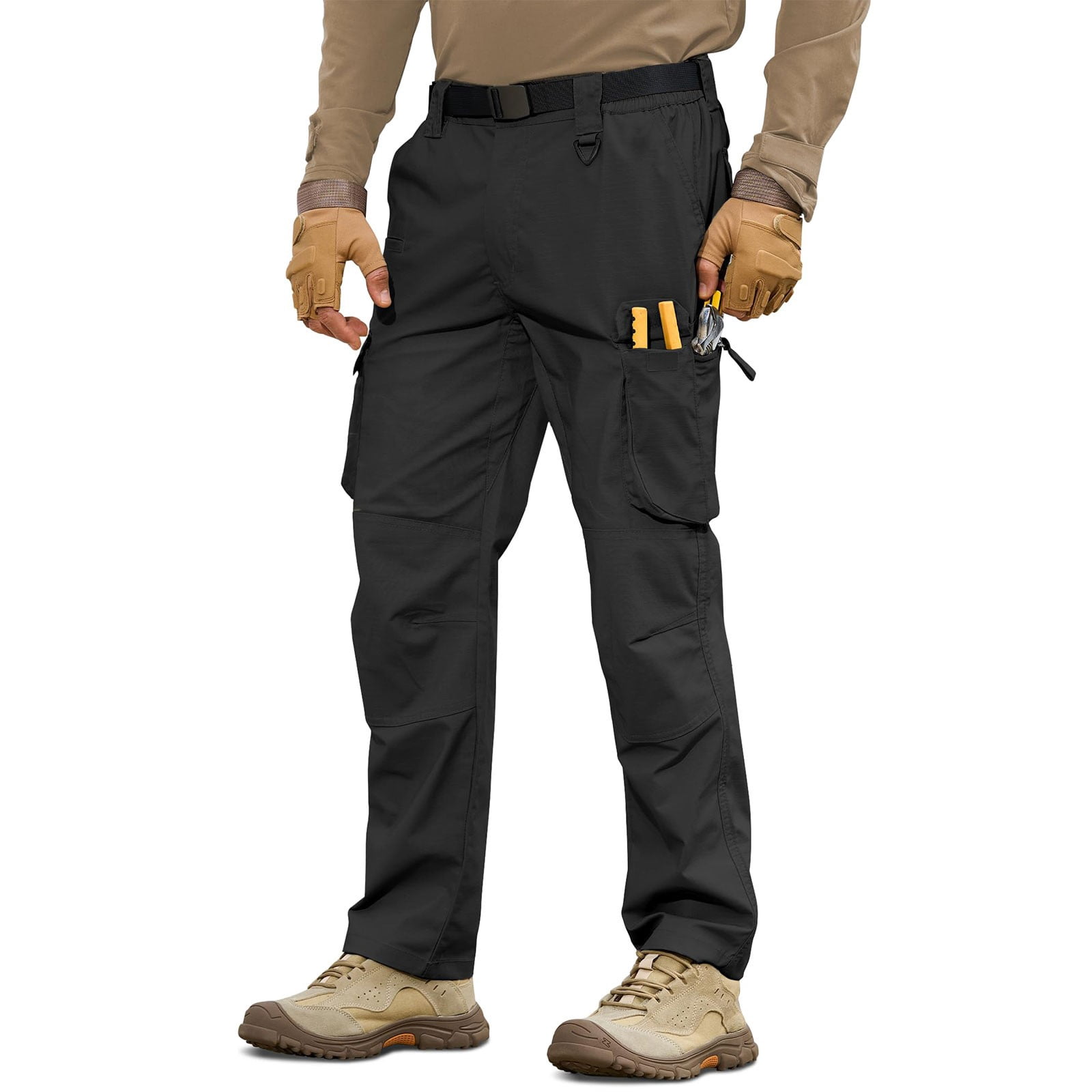 Men's Cargo Pants Straight Leg Stretch Tactical Trouser Male Military Outdoor Camping Casual
