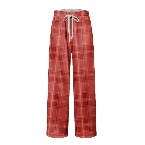 Drmagiyhm Mens Flannel Pajama Pants Funny Christmas Print Lounge Pants Autumn Big and Tall Pj Pants Cotton Sleep Pants Wide-Leg Elastic Waist Plaid Holiday Pants XL