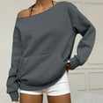 thumbnail image 1 of Drmagiyhm Off Shoulder Womens Sweatshirts Long Sleeve Sexy Sweatshirts Fall Cute Slouchy Oversized Tshirts Basic Tees Gray XL, 1 of 6
