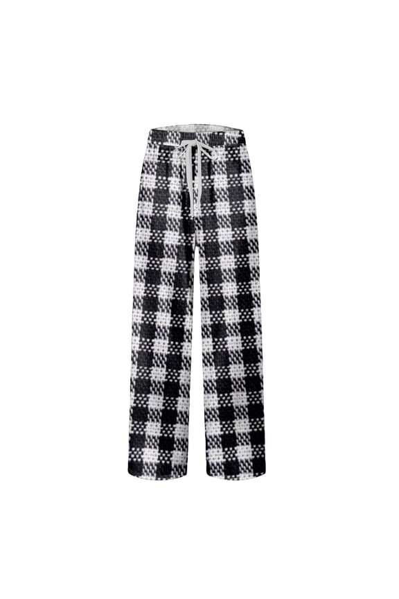 Pajama Pants Men Fuzzy Pajama Bottoms Autumn Big and Tall Fleece Sleep Pants Wide-Leg Elastic Waist Lounge Pants Christmas Novelty Pant L