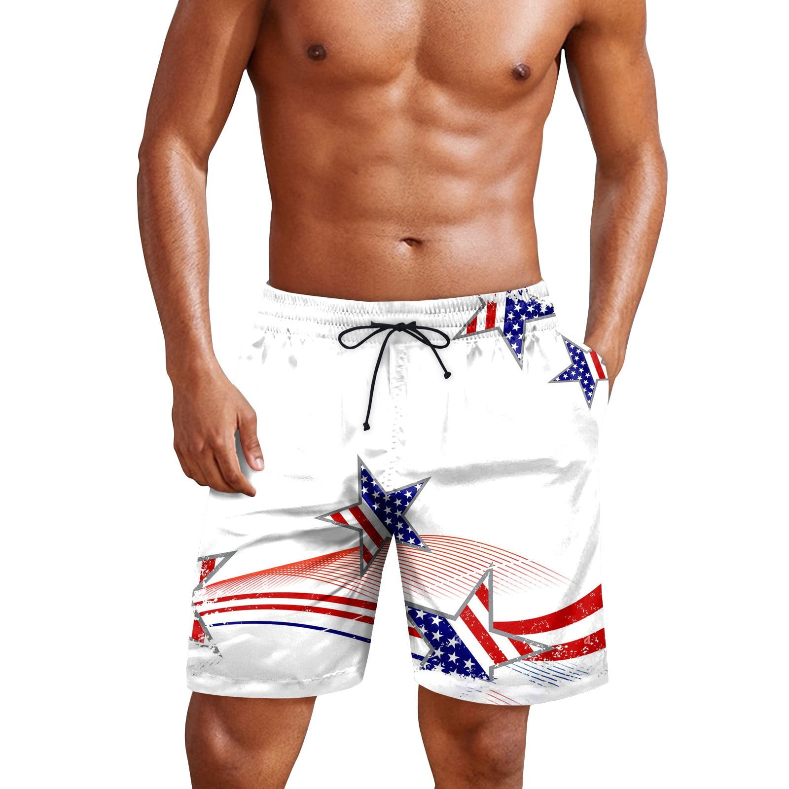 Drmagiyhm Patriotic Swim Trunks for Men 4th Of July Swimsuit ...