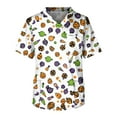 thumbnail image 1 of Drmagiyhm Plus Size Scrubs for Men Stretch Funny Halloween Shirts Short Sleeve V Neck Scrub Shirts Fun Pumpkins Printed Nurse Uniforms White 2XL, 1 of 4