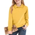 thumbnail image 1 of Drmagiyhm School Uniform for Girls Golf Long Sleeve Shirts Casual Button Down Blouse 2025 New Collared Dressy Top 3-4 Years Yellow, 1 of 3