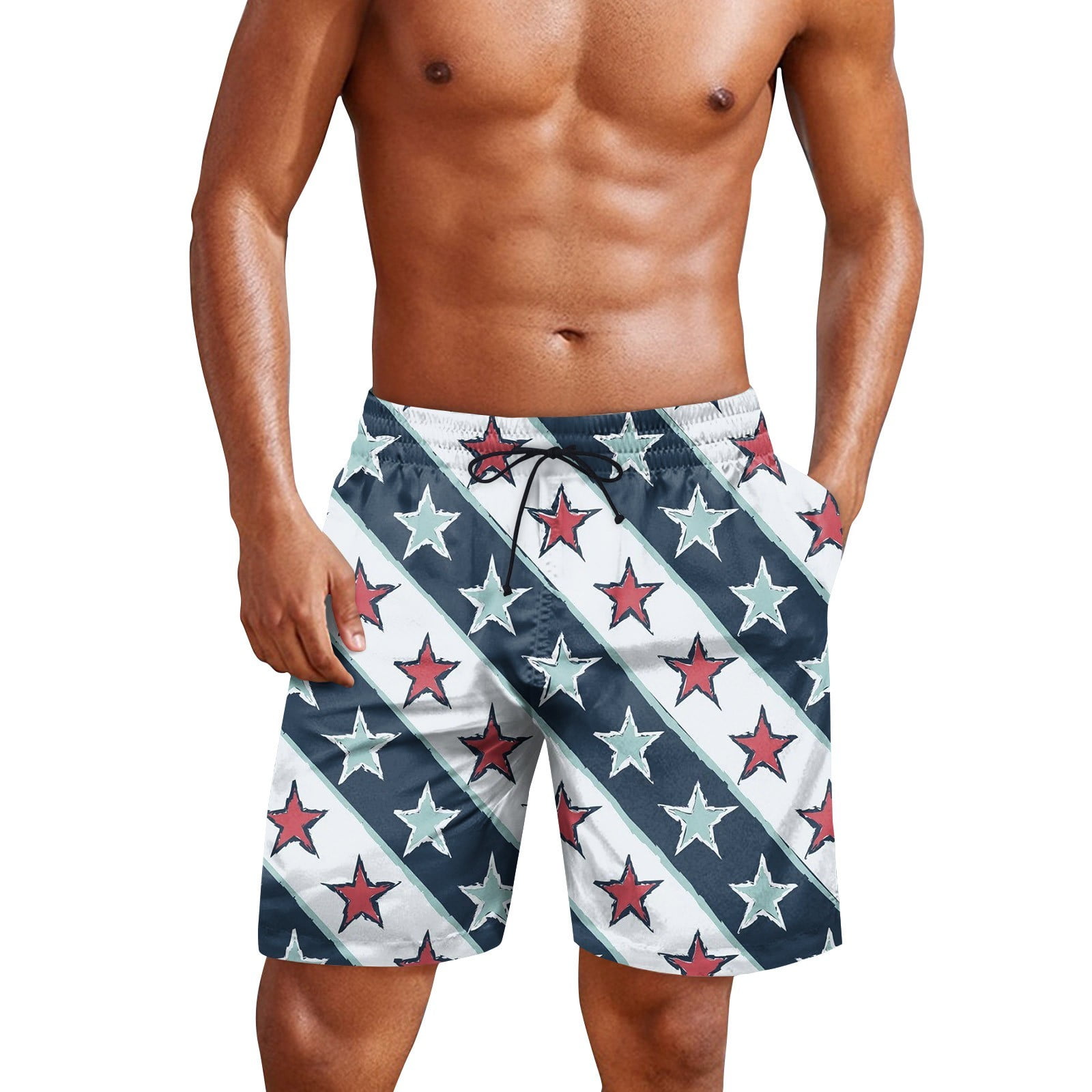 Drmagiyhm Swim Trunks for Men 4th Of July Swimsuit Independence Day ...