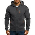 thumbnail image 1 of Drmagiyhm Zip Up Hoodie Men Zipper Hoodies Fleece Lined Warm Jacket Zip-Up Sweat Jackets Thermal Winter Coat with Pockets Dark Gray 2XL, 1 of 4