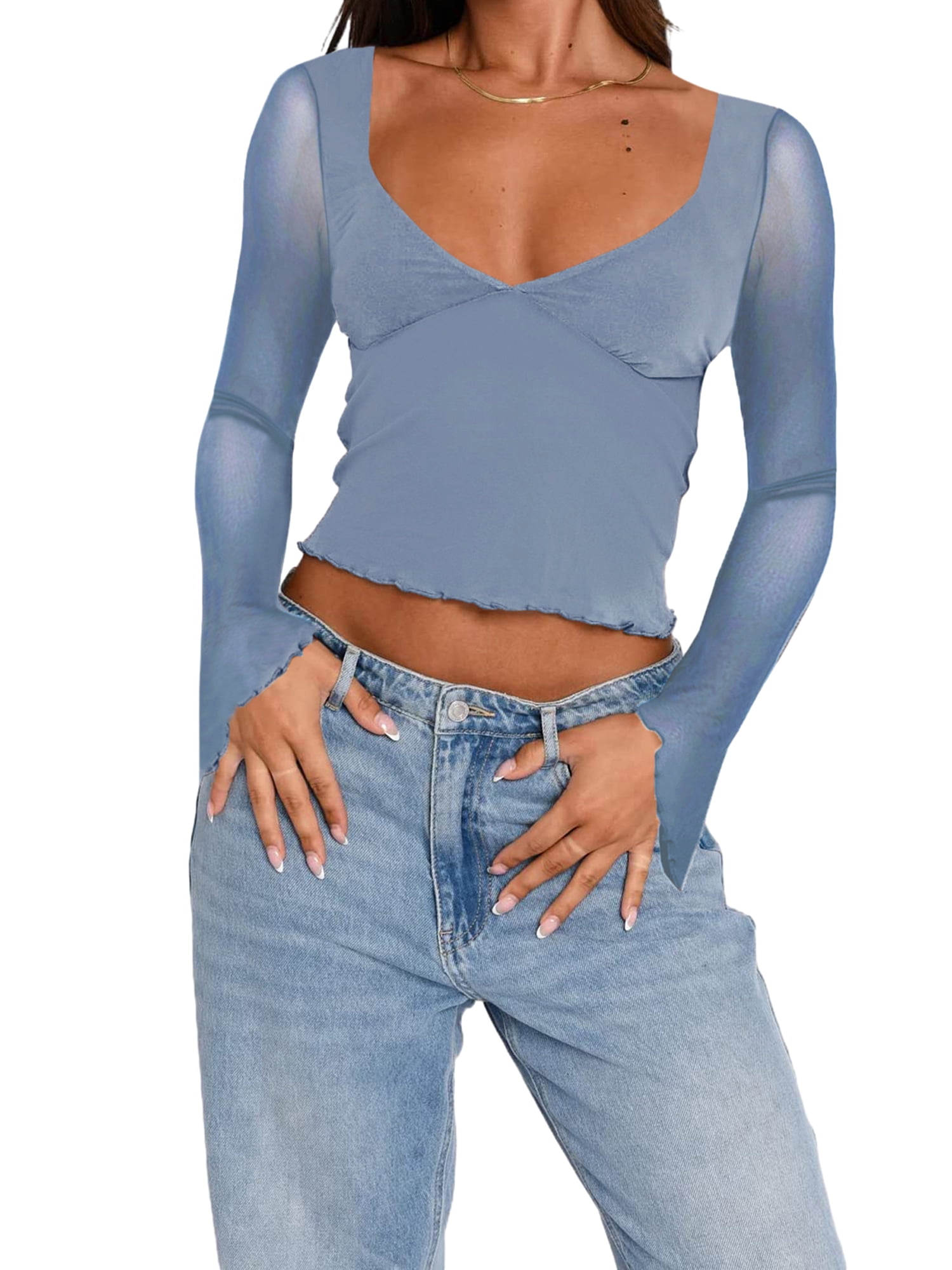 WT1054 Women’s Sweetheart Top – Short Sleeve, Solid Color, Shirred Neckline & Waist, Super-Stretchy Knit (Size Small, Lilac)