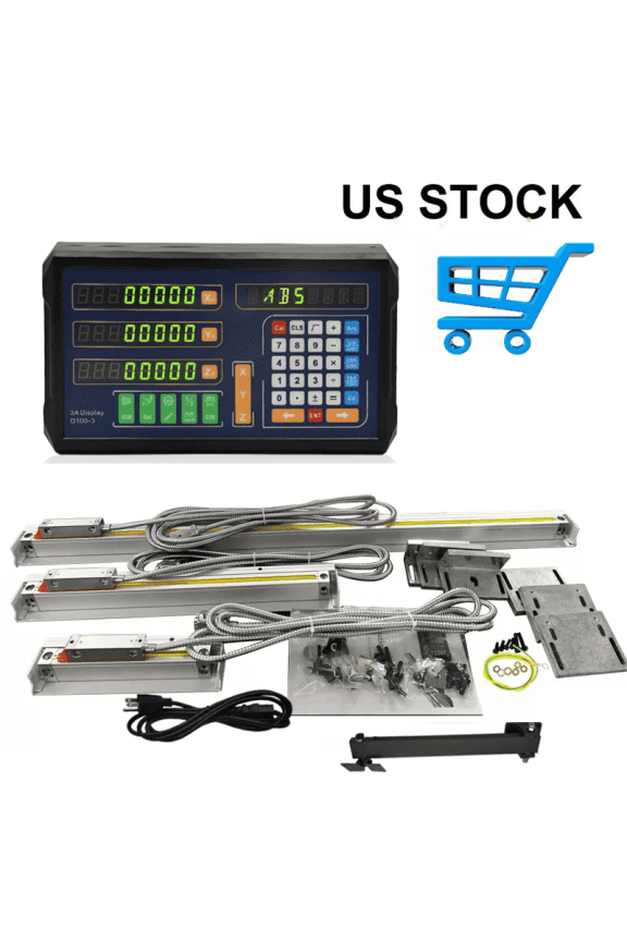 3 Axis Digital Readout Display for Milling Lathe Machine 5um Linear Glass Scale