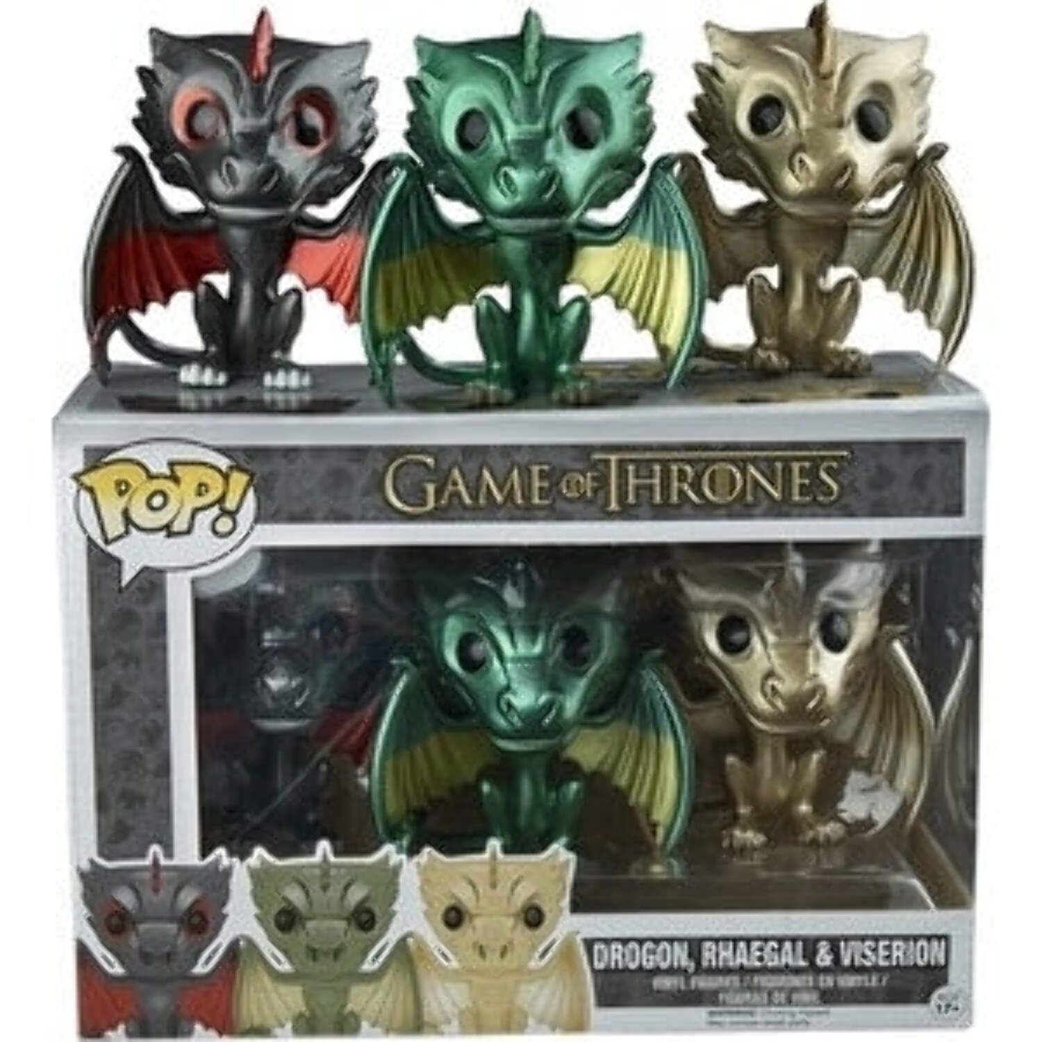 Drogon, Rhaegal Viserion Vinyl Figure Metallic POP! Game of