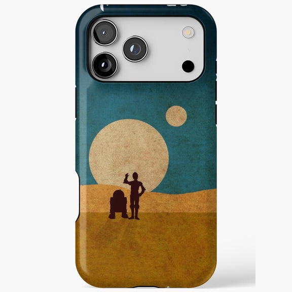 Droids In The Dunes Sci-Fi Desert Planet Robot Space Case for iPhone 11 12 13 14 15 16 17 Pro Max
